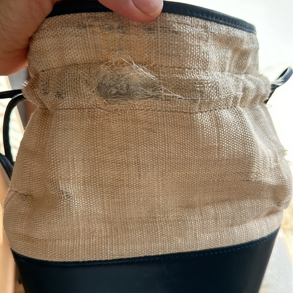 Hunting Season Raffia and Leather bucket bag - Picture 3 of 5